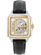 Men's Automatic Watch with Black Leather Strap