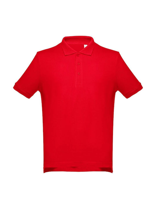 Th Clothes Μπλούζα Εργασίας Polo Adam Κοντομάνικη 195gr/m² Κόκκινη