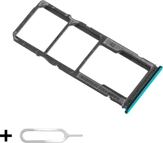Държач За SIM Тава Xiaomi Redmi 9A Двоен SIM MicroSD Слот + Включен SIM Ключ Зелен
