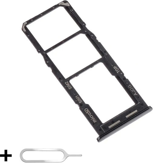 Suport Tăvi SIM Samsung Galaxy A04s A047 Dual SIM Slot Card MicroSD + Cheie SIM Inclus Negru