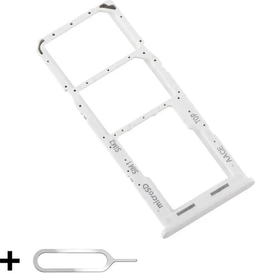Suport Tavă SIM Samsung Galaxy A04s A047 Dual SIM Slot Card Microsd + Cheie SIM Inclus Alb