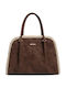 Fabric Fur Women's Tote Bag Suede Brown