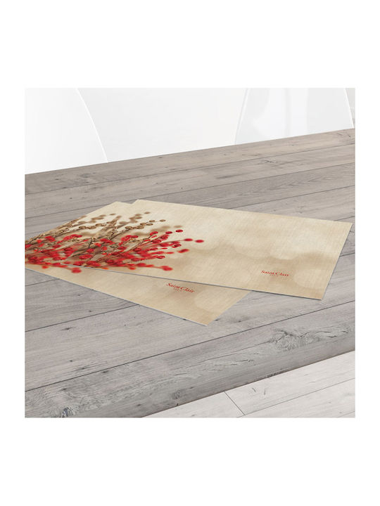 Saint Clair Χριστουγεννιάτικο Σουπλά Μπεζ 45x33εκ.