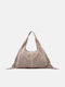 Fabric Women's Shoulder Bag Suede With Beige Fringes