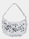 Stoff Damen Handtasche Schulter Silber