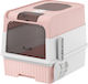 Pawhut Closed Cat Toilet with Filter Pink W48 x D35 x H36cm