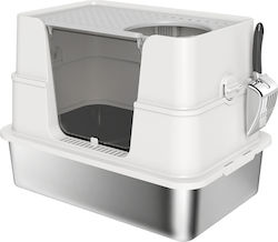 Pawhut XL Closed Cat Toilet with Filter Grey M31 x W31cm Pawhut XL Closed Cat Toilet with Filter Grey M31 x W31cm
