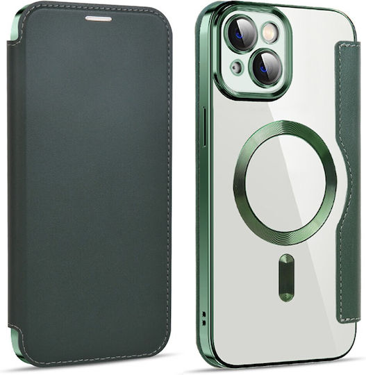 Samsung Galaxy S25 Flip Magchrome Rfid Protect Transparent Verde Închis