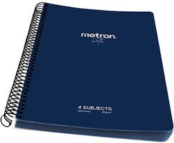 Metron Σπιράλ Τετράδιο Ριγέ 120 Φύλλων 4 Θεμάτω...