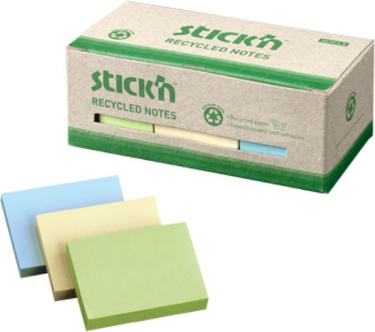 Stick'N Notizblöcke in Würfel 100 Blätter Set 12 Stück Recycelt