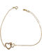Prince Silvero Damentraegerarmband mit Herz-Design aus Silber Vergoldet mit Zirkon 15cm
