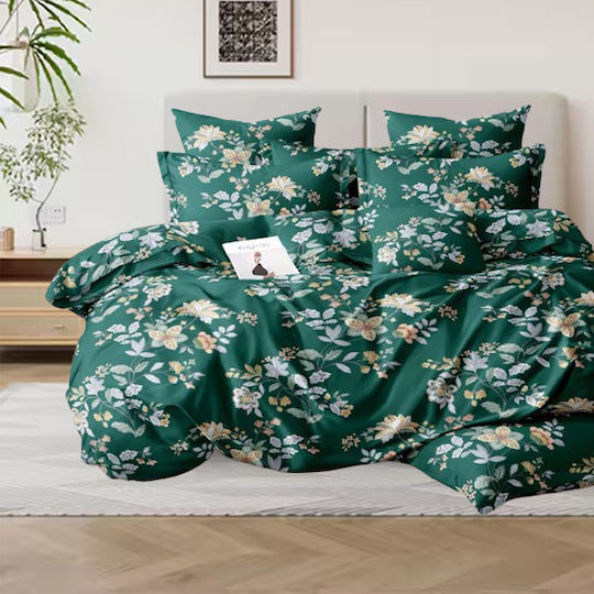 SpitiBazaar Module Cearceafuri De Pat King Size Cu Hugger Din Cauciuc 220x240+30cm Verde (5 Buc)