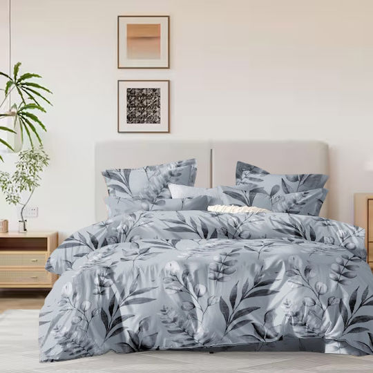 SpitiBazaar Module Cearceafuri De Pat King Size Cu Hugger Din Cauciuc 220x240+30cm Gri Ciel (5 Buc)