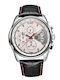 Pagani Design Ανδρικό Ρολόι 44mm Χρονογράφος Μπαταρίας με Δερμάτινο Λουράκι White