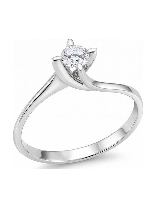 Einzelner Stein aus Weißgold 18K mit Diamant Einzelner Stein aus Weißgold 18K mit Diamant