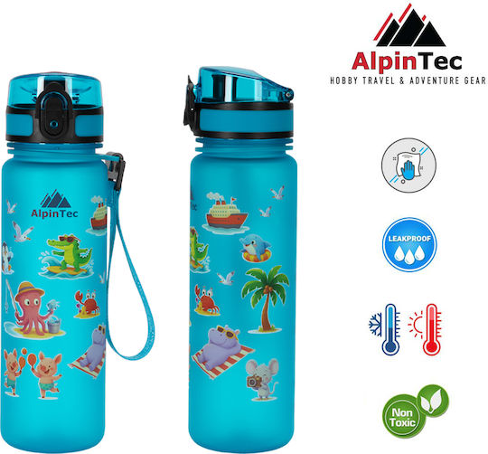AlpinPro Kids Water Bottle from Silicone Thermos Sea 500ml