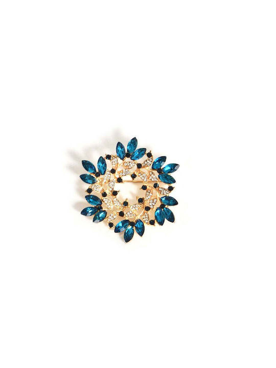 Mat Fashion Брошка Цвете Син 0043.8160.Н-royal-blue
