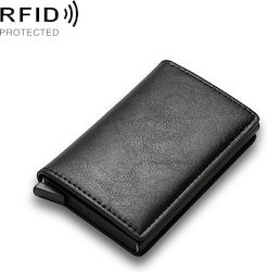Leather Men's Card Wallet with RFID Black