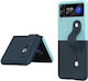 Skin Contrast Wristband Folding Hard Case Support Ice Blue and Dark Blue Samsung Galaxy Z Flip3