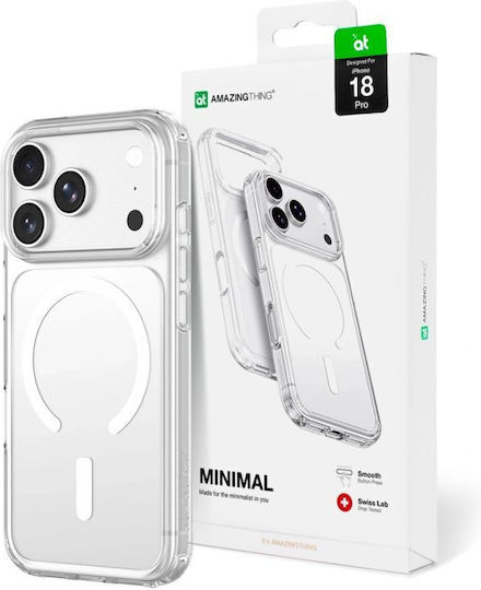 Amazingthing Минимален Магнитен Кейс Drop Proof 3 Лещи iPhone 18 Pro Връзка За Врата Съвместим С Magsafe Прозрачен