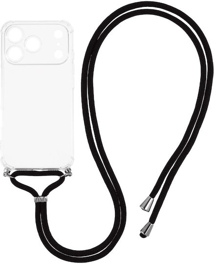 Silicone Case With Transparent Neck Strap For Apple iPhone 17 Pro 18 Pro