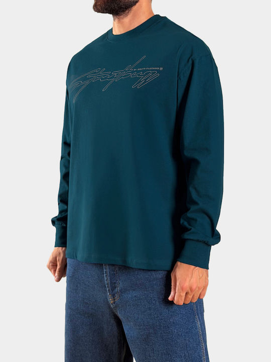 3Guys Long Sleeve Petrol Blue Blouse