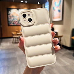 PcUniCase iPhone 14 Puffer Silicone Back Cover White Mobile Phone Case