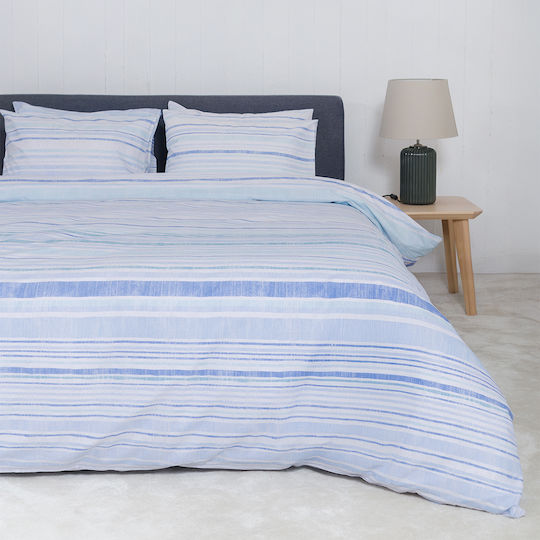Duvet Cover Double Set 225x245 2 Sided Naf-naf Summit 151 Vinson Blue
