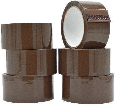 Forpus Verpackungsfolie 50mm x 66m in Braune Farbe 6 Stück