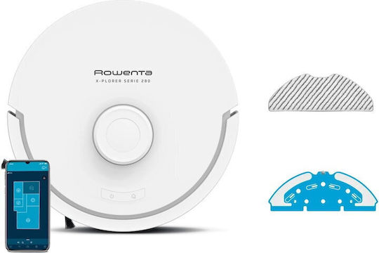 Rowenta X-Plorer Serie 280 Aspirator Robot cu Cartografiere Laser și Putere de Aspirație 8000Pa Albă