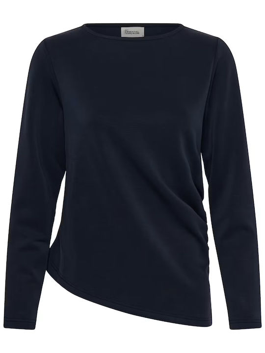 Women's Blouse Long Sleeve Dark Blue