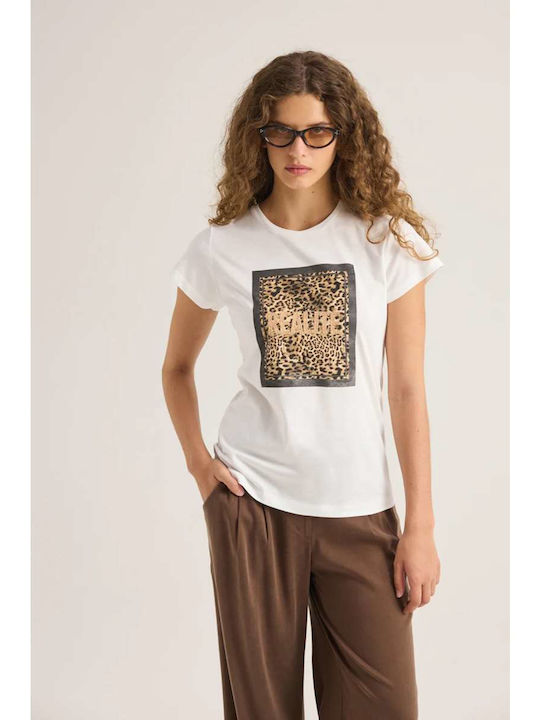 Enzzo Дамско T-shirt Бяло