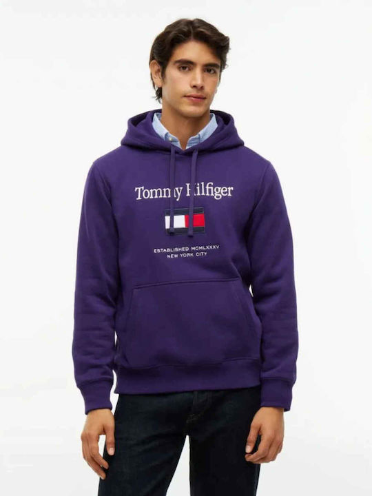 Tommy Hilfiger Суитшърт с качулка Лилав