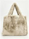 Damen-Tote-Tasche aus Fell Beige