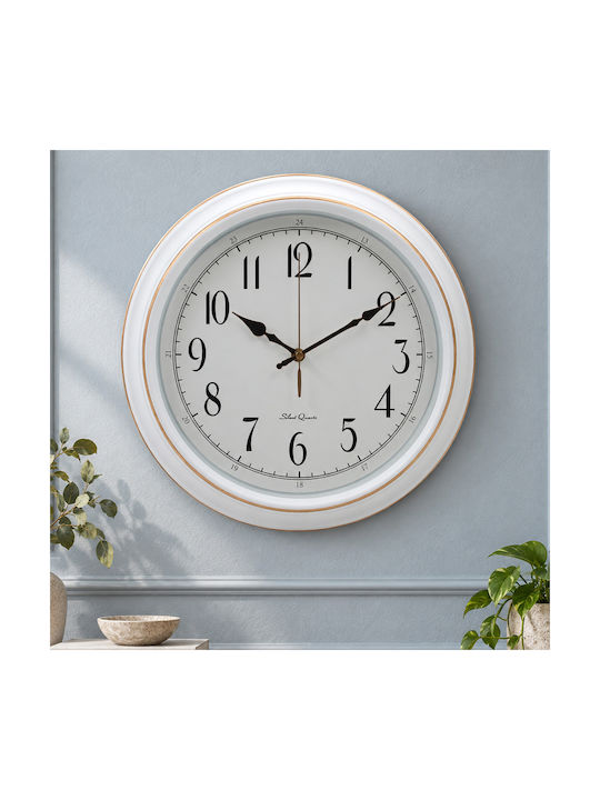 Keskor Wall Clock Plastic White 35x3cm
