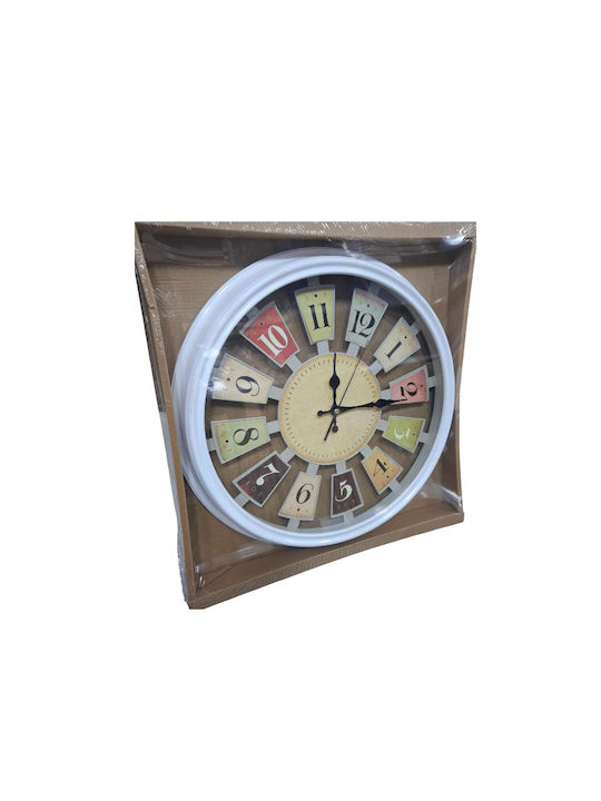 Tr210147 Kunststoff Wanduhr Weiß Ø37cm