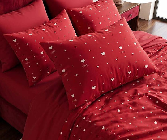 MayHome Σετ Πάπλωμα King Size 260x240εκ. Μπορντό