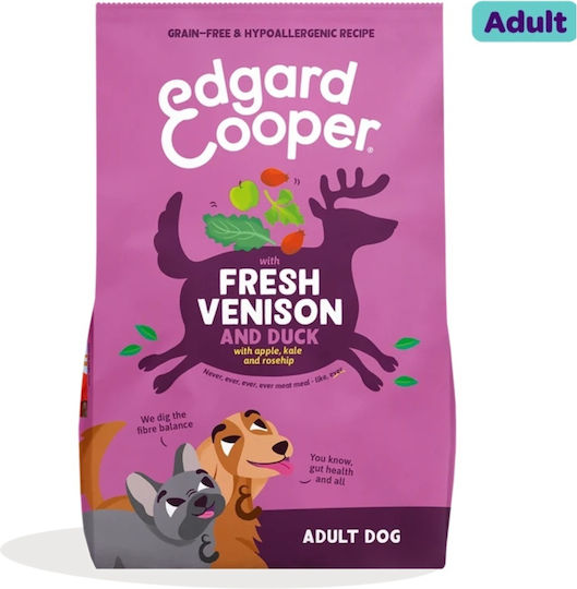 Edgard Cooper 1kg Dry Dog Food Grain-Free for Adult Neutered Dogs of Medium Breeds with Duck, Meat, Deer, Vegetables and Potatoes