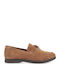 Leather Women's Loafers In Tabac Brown Color