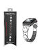 Volte-tel Каишка За Смарт Часовник Дамска Метална Apple Watch 38 40 41 42mm Тип Van Cleef Бял Кръст 12.7см Черен 5205308427282
