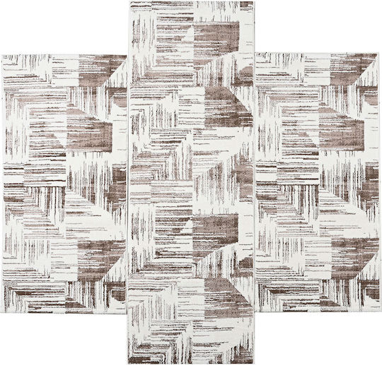 Polcarpet Σετ Μοντέρνα Χαλιά Κρεβατοκάμαρας Beige 3τμχ