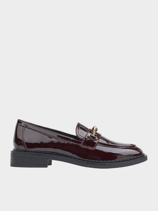 Loafers Dama din Lac în Culoare Burgundy