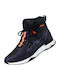 LS2 Acrux Men's Motorcycle Low Boots Dark Blue H-V Orange