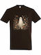 T-shirt Unisex " Wildflower Ghost Boho Floral Halloween Vintage Spooky Season Ghost Fall Flowers " Chocolate
