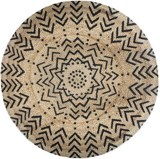 Rundes Sommer Teppich aus Jute Beige Herstellerfarbe 120cm