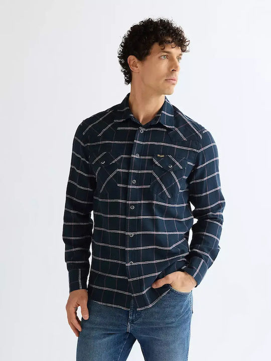 Wrangler Western Shirt Long Sleeve Shirt Sapphi...