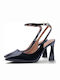 Pointed Toe Heels from Patent Leather with High Heel Black