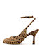 Leder Pumps mit Riemchen & Hohem Absatz Braun