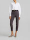 Women's Fabric Trousers with Elastic Grey