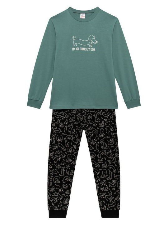 Minerva Pijamale Copii Green Light Puppies Puppies